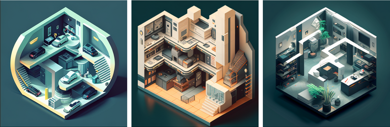 MidJourney isometric art prompt