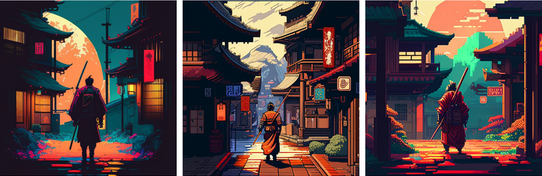 MidJourney pixel art prompt